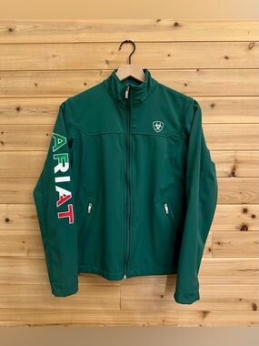 Ariat Small Women’s Ariattek Green Mexico Mexican Flag Full Zip Softshell Jacket